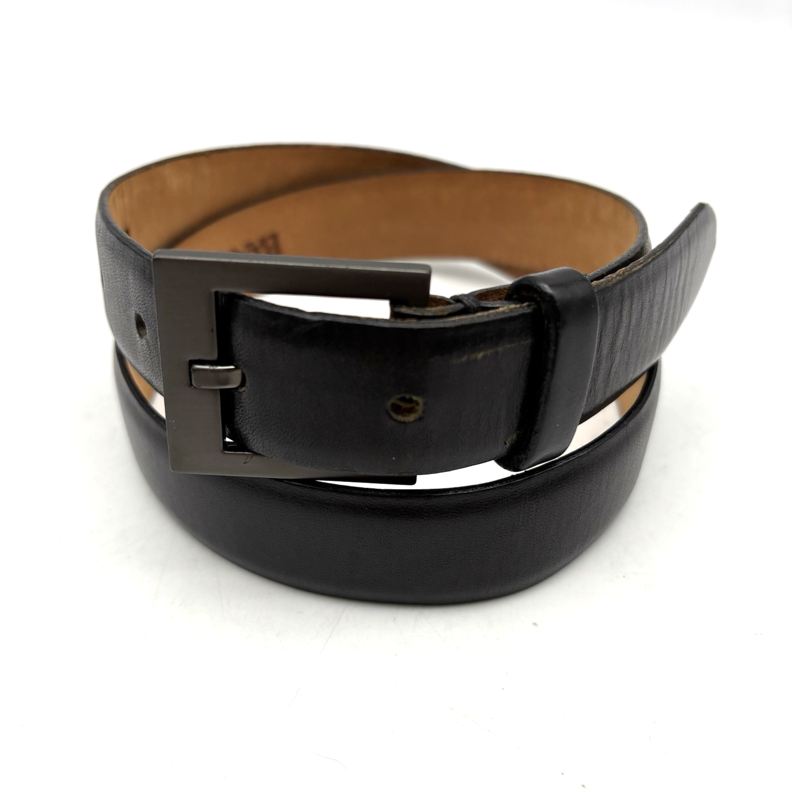 Vintage 90s Y2k Banana Republic 371984 Black Italian Leather Belt Xs 28" Usamade